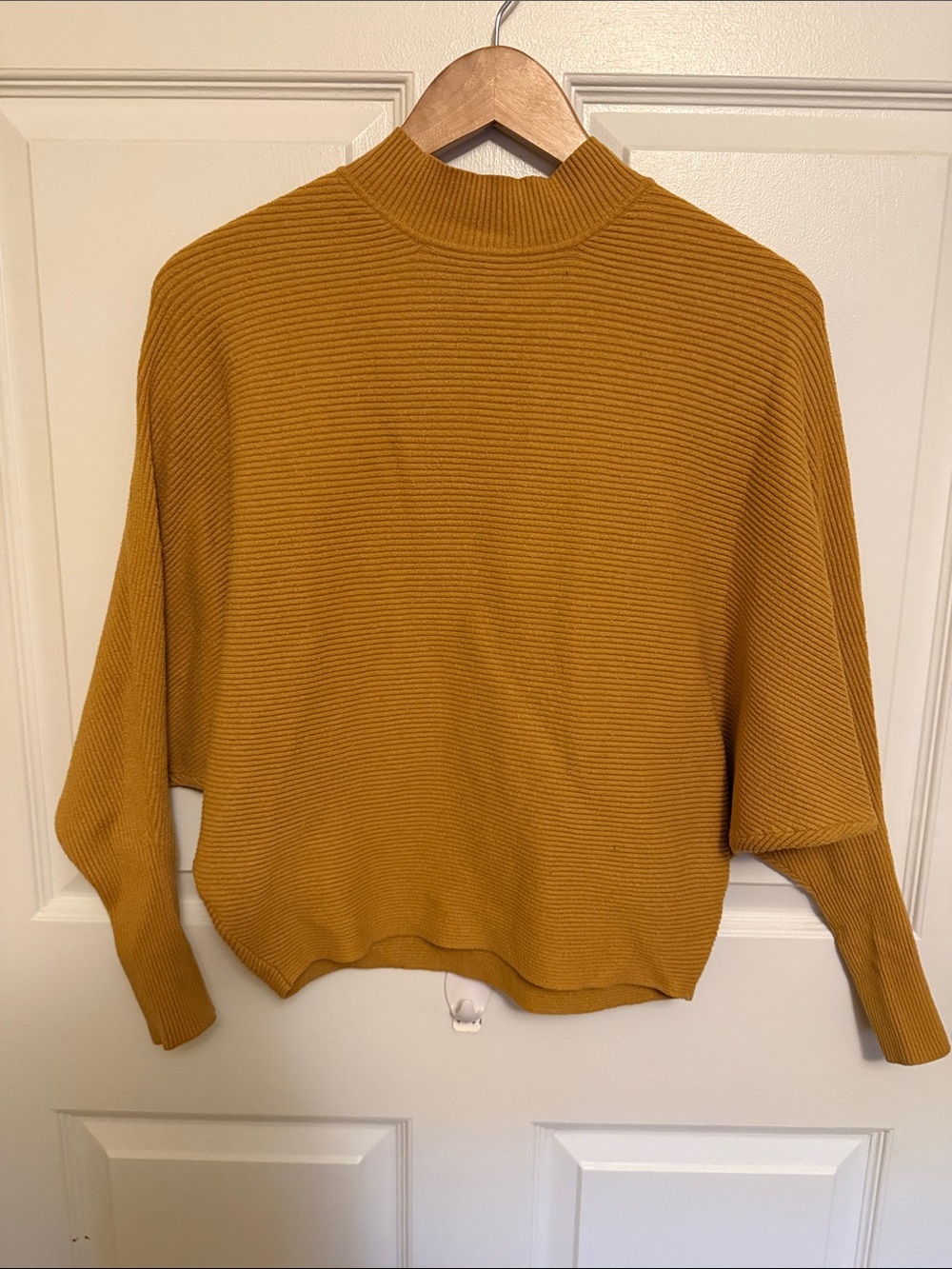 Philosophy Ribbed Cowl-Neck Sweater in Mustard